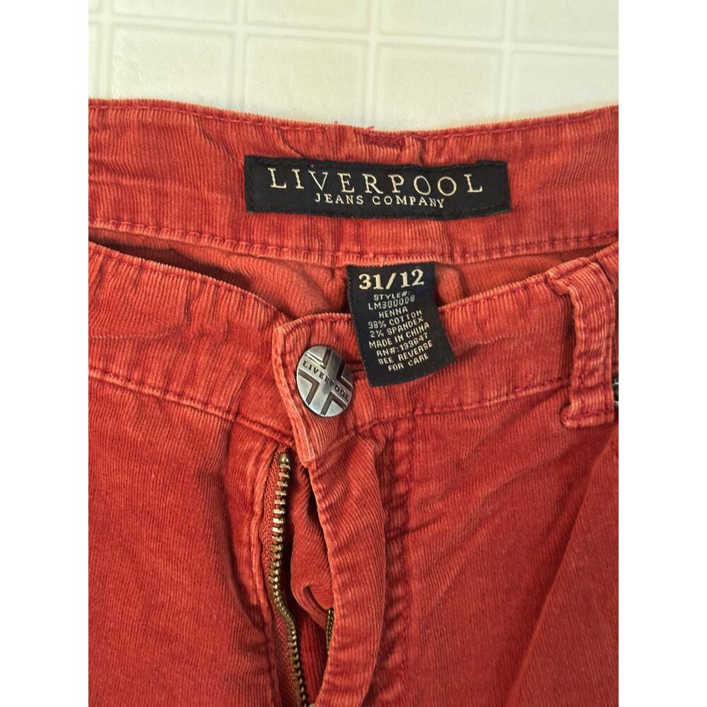 Liverpool Jeans Company Corduroy Jeans size 31/12 in Henna/ rust color - Picture 3 of 4